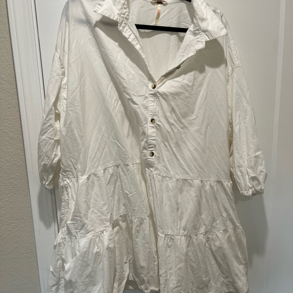 White free people misha mini dress